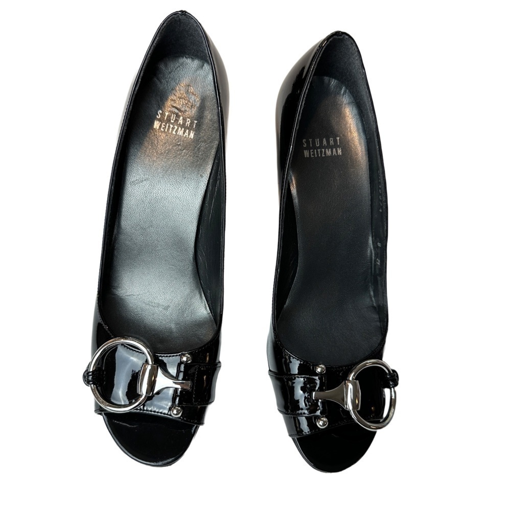 Stuart Weitzman Black Patent leather Wedges‎ 8